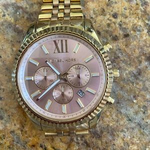 Rose gold with gold Michael Kors watch